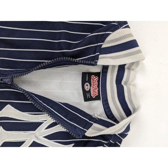 New York Yankees MLB 1/4 Zip Pinstripe Stitches Pullover Short Sleeve Size Large - Picture 5 of 11